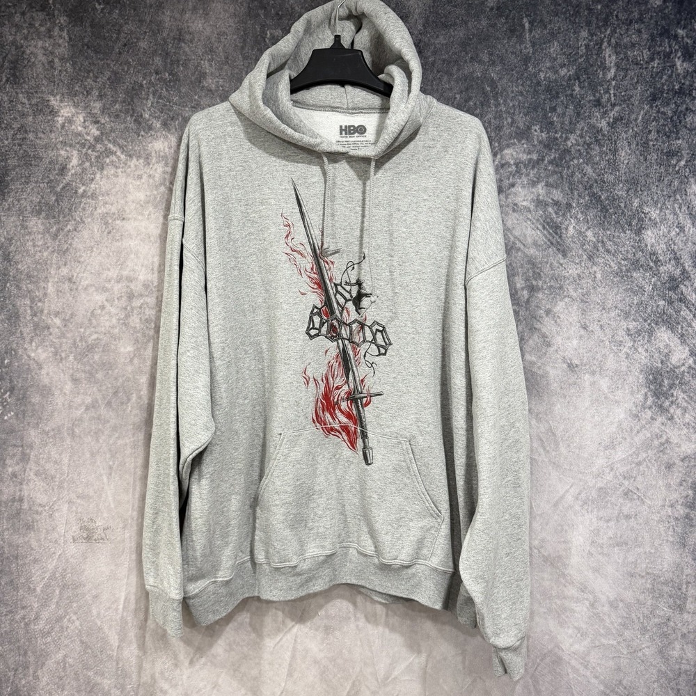 Loot Crate DX Men's Game of Thrones Lord of Light Drawstring Hoodie Gray 3XL